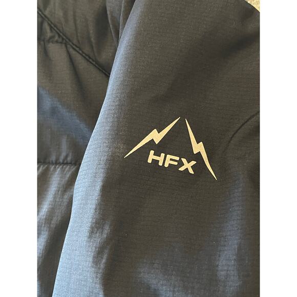 Women's HFX Stretch Hooded Puffer Jacket Coat Navy Small - Picture 7 of 9